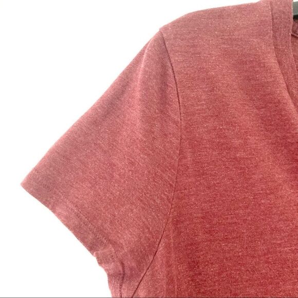 Mossimo L Red Pullover V Neck Short Sleeve T-Shirt - Picture 5 of 9